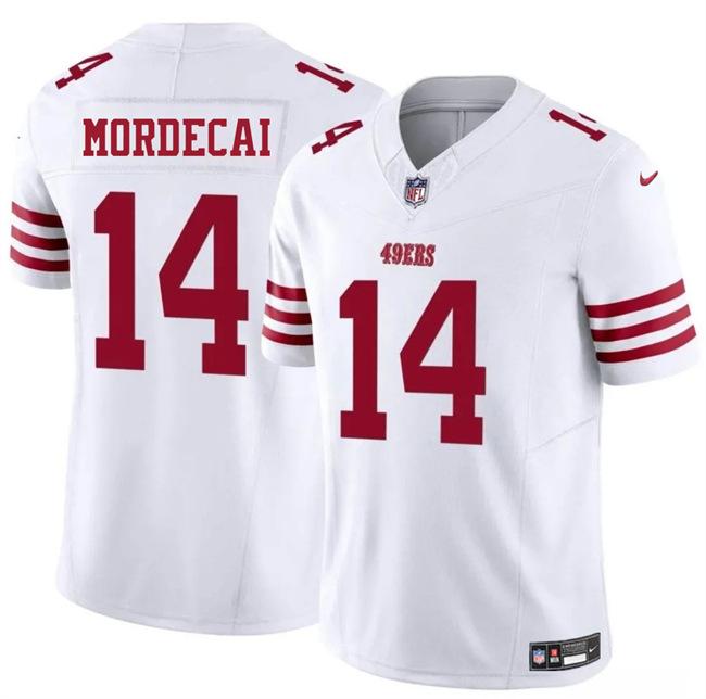 Men's San Francisco 49ers #14 Tanner Mordecai White 2025 F.U.S.E. Vapor Untouchable Limited Stitched Football Jersey